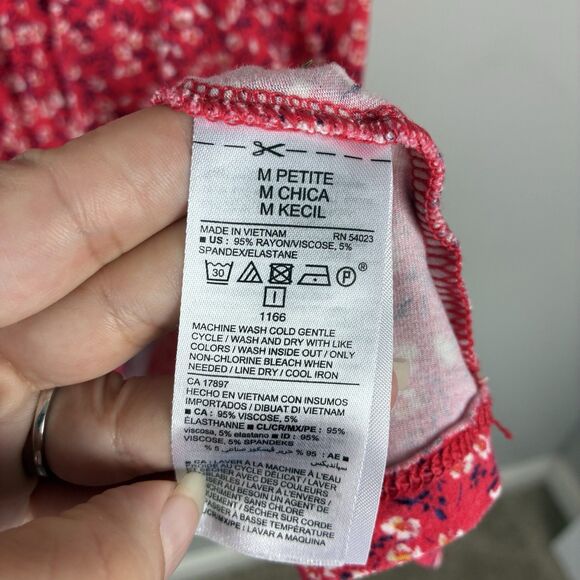 Old Navy Womens MP Knee Length Floral Dress Red Everyday Flowy Stretch Casual - Picture 5 of 6